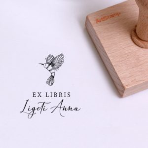 kolibrit ábrázoló névre szóló ex libris pecsét